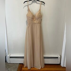 Azazie Champagne Dress with built in cups